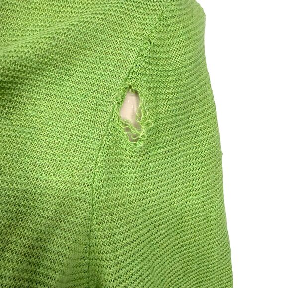 J. Jill Open Front Cardigan Medium PETITE Green Cotton Linen Long Sleeve FLAWS! - Picture 6 of 11
